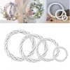 15-30cm White Rattan Wreath Ring DIY Christmas Wreath Decor Artificial Flower Garland Xmas Party Gifts Wedding Home Decoration