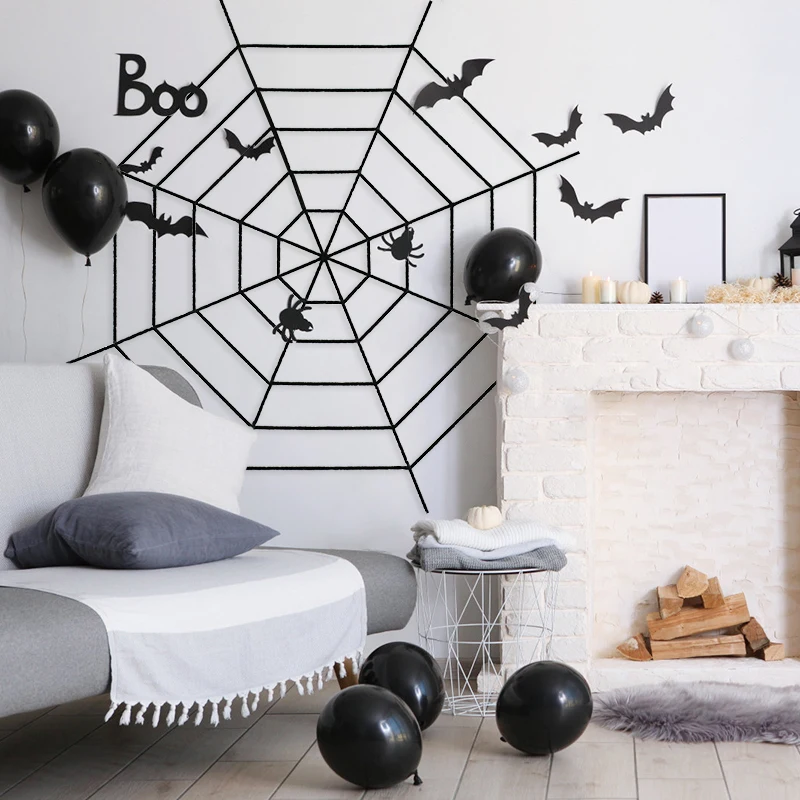 150/250cm Black White Spider Web Giant Stretchy Cobweb For Home Bar Garden Haunted House Horror Props Halloween Party Decoration - Image 3