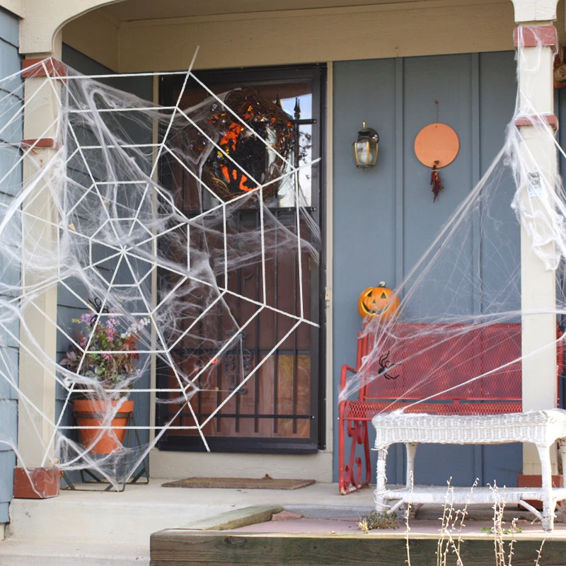 150/250cm Black White Spider Web Giant Stretchy Cobweb For Home Bar Garden Haunted House Horror Props Halloween Party Decoration - Image 4