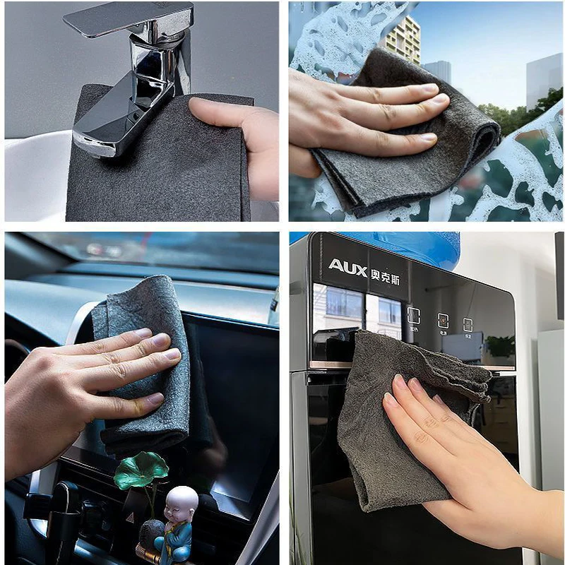 1/5/10Pcs Thickened Magic Cleaning Glass Cloth Reusable Microfiber Glass Windows Streak Free Reusable All-Purpose Cleaning Cloth - Image 3