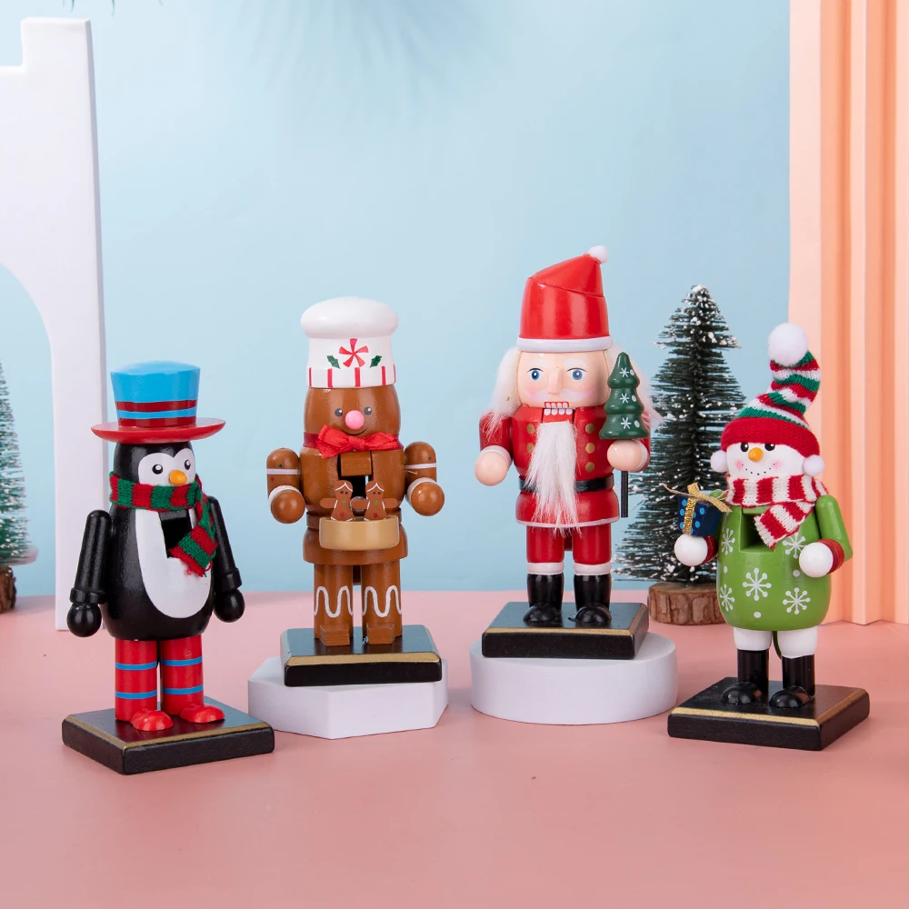 15CM Snowman Gingerbread Nutcracker Puppet Soldier Christmas Ornament Pendant Home Creative Arts Crafts Ornament Holiday Gifts - Image 2