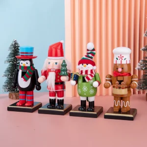 15CM Snowman Gingerbread Nutcracker Puppet Soldier Christmas Ornament Pendant Home Creative Arts Crafts Ornament Holiday Gifts