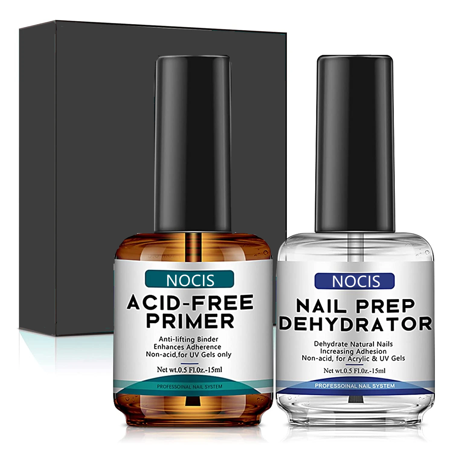 15ml Professional Nail Dehydrator and Acid-Free Primer for Acrylic and Gel Polish - Prep and Prime for Long-Lasting, -Free Nails