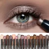 16 Colors Double Head Eyeshadow Stick Pearlescent Shimmer Brown High Waterproof Cream Eyes Shadow Pencil Long-Lasting Eye Makeup
