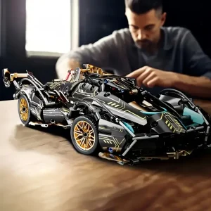 1690 Pieces, Green Racing Building Block Toys, Abs Materials, Manual Toy Building Blocks Assembly, Home Furnishings, Office Desktop Furnishings