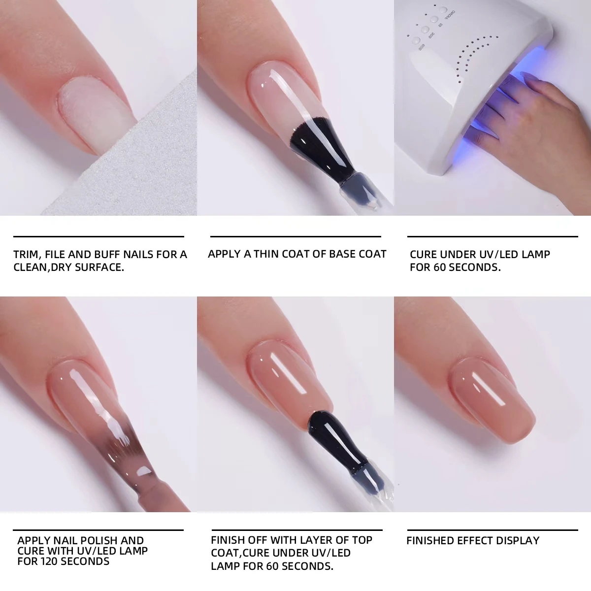 1/6Pcs 15ml Jelly Ice Nude Peelable Polish, UV/LED - set, Formaldehyde - free. Oval, Glossy. Good for Salon & DIY - Image 6