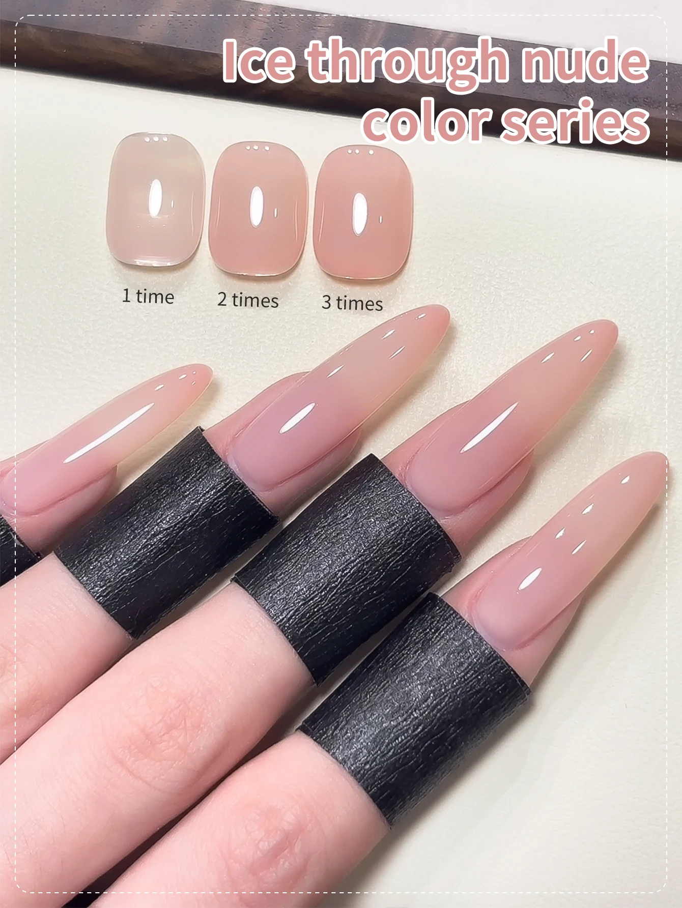 1/6Pcs 15ml Jelly Ice Nude Peelable Polish, UV/LED - set, Formaldehyde - free. Oval, Glossy. Good for Salon & DIY - Image 3