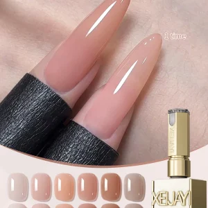 1/6Pcs 15ml Jelly Ice Nude Peelable Polish, UV/LED - set, Formaldehyde - free. Oval, Glossy. Good for Salon & DIY