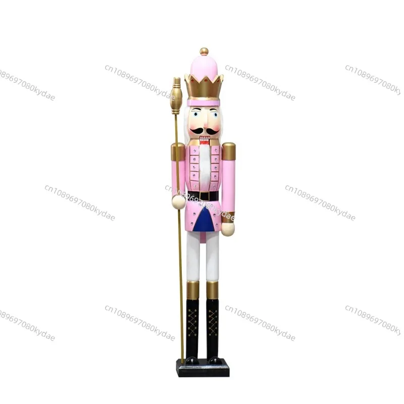 180cm 6ft Classic Life Size Wooden Cascanueces 6 Feet Nutcracker Soldier for New Year Ornament - Image 2