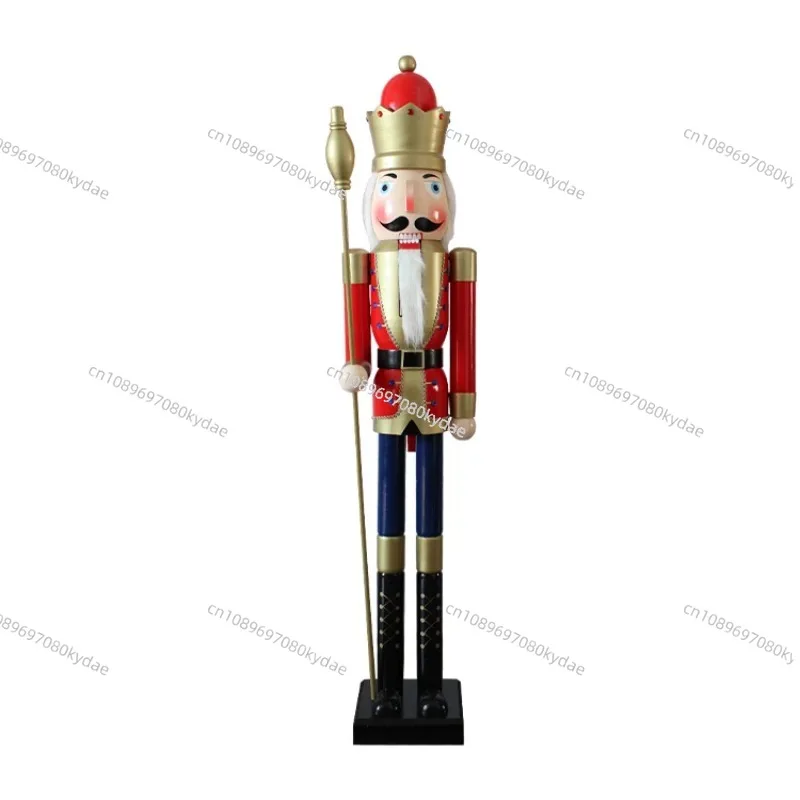 180cm 6ft Classic Life Size Wooden Cascanueces 6 Feet Nutcracker Soldier for New Year Ornament - Image 4
