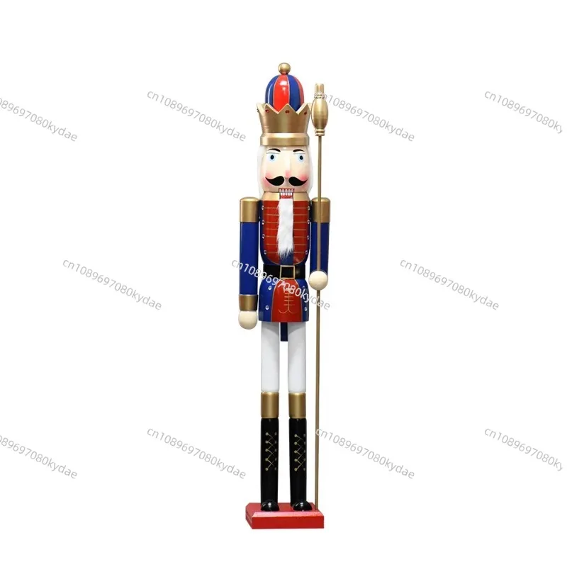 180cm 6ft Classic Life Size Wooden Cascanueces 6 Feet Nutcracker Soldier for New Year Ornament - Image 3