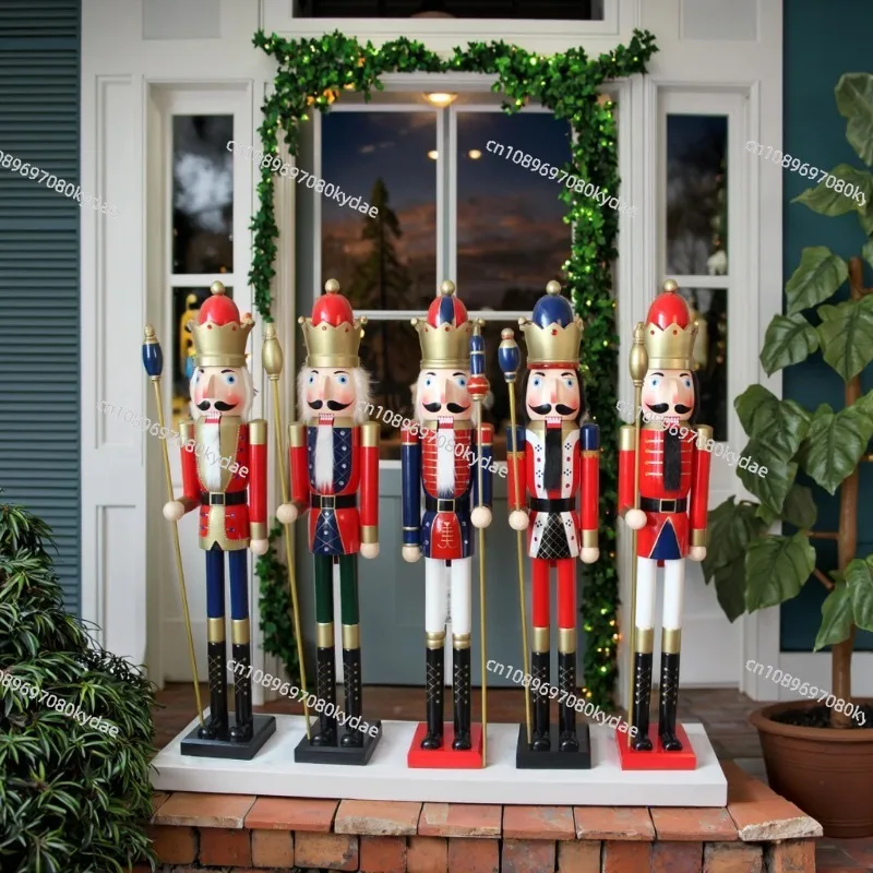 180cm 6ft Classic Life Size Wooden Cascanueces 6 Feet Nutcracker Soldier for New Year Ornament - Image 5