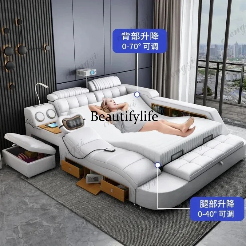 180x200cm king size mattress bedroom Double bed projectior Massage chair multifunctional bed frame king with storage furniture - Image 4