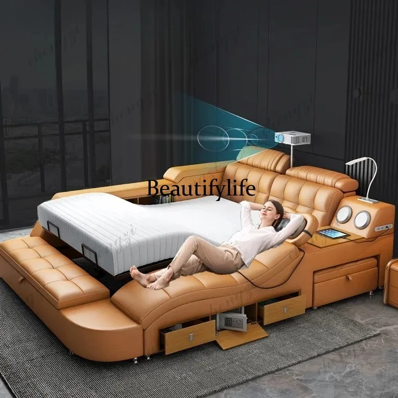 180x200cm king size mattress bedroom Double bed projectior Massage chair multifunctional bed frame king with storage furniture - Image 3