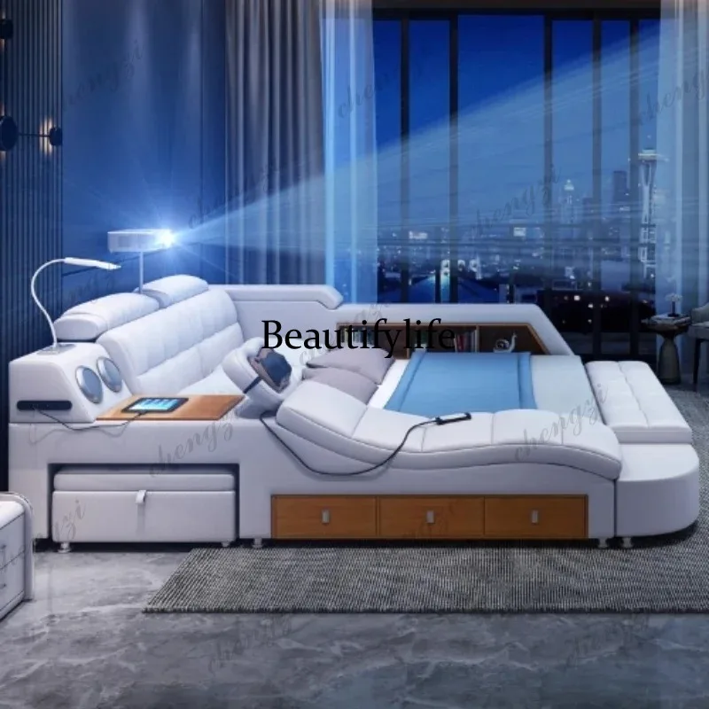 180x200cm king size mattress bedroom Double bed projectior Massage chair multifunctional bed frame king with storage furniture - Image 5