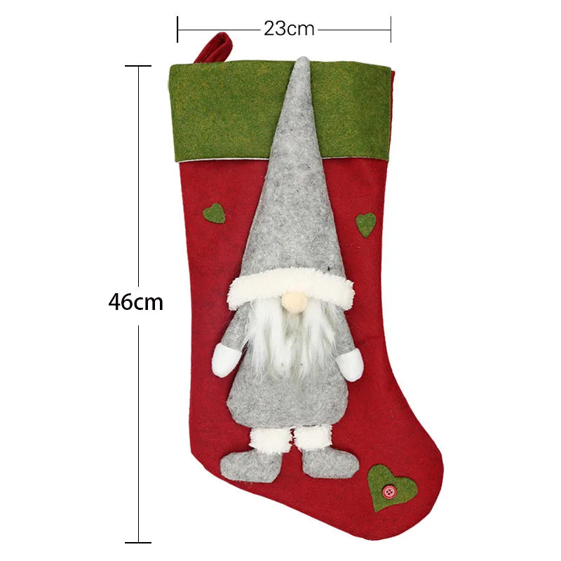 18”Oversize Xmas Faceless Gnomes Stockings Decor for Kids Gift Bag,Holiday Stocking for Fireplace Christmas Party Decoration - Image 2