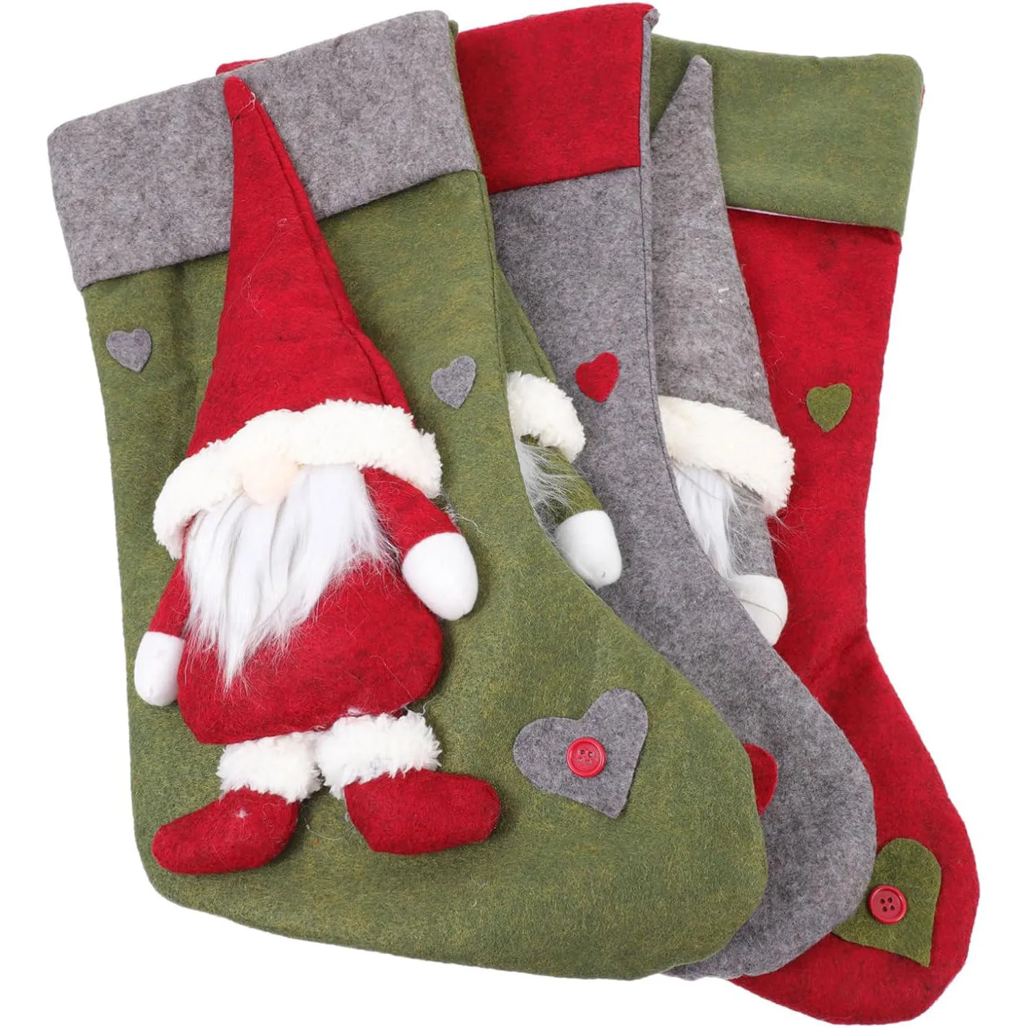 18”Oversize Xmas Faceless Gnomes Stockings Decor for Kids Gift Bag,Holiday Stocking for Fireplace Christmas Party Decoration - Image 5