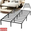 190x88cm/190x135cm Iron Bed Frame Black Bed Frame With Storage Under the Bed Of 35cm,Easy Assembly, Modern Black Bedroom Furniture, Mattress Foundation