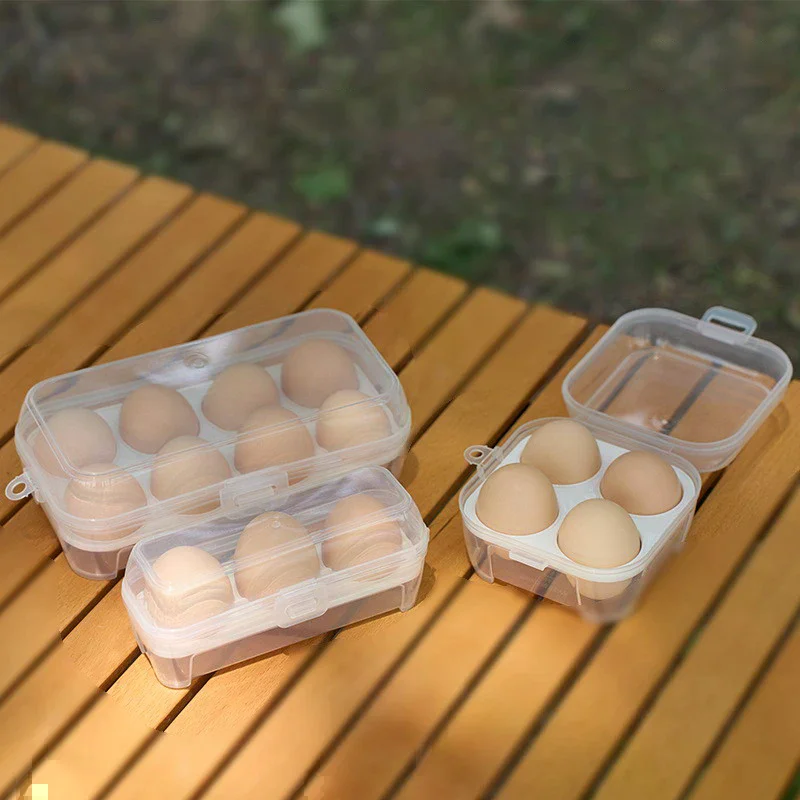 1PC 3/4/8 Grids Outdoor Portable Egg Carton Fall-Proof Storage Box Travel Shockproof Camping Breakproof Egg Tray Breakfast - Image 2