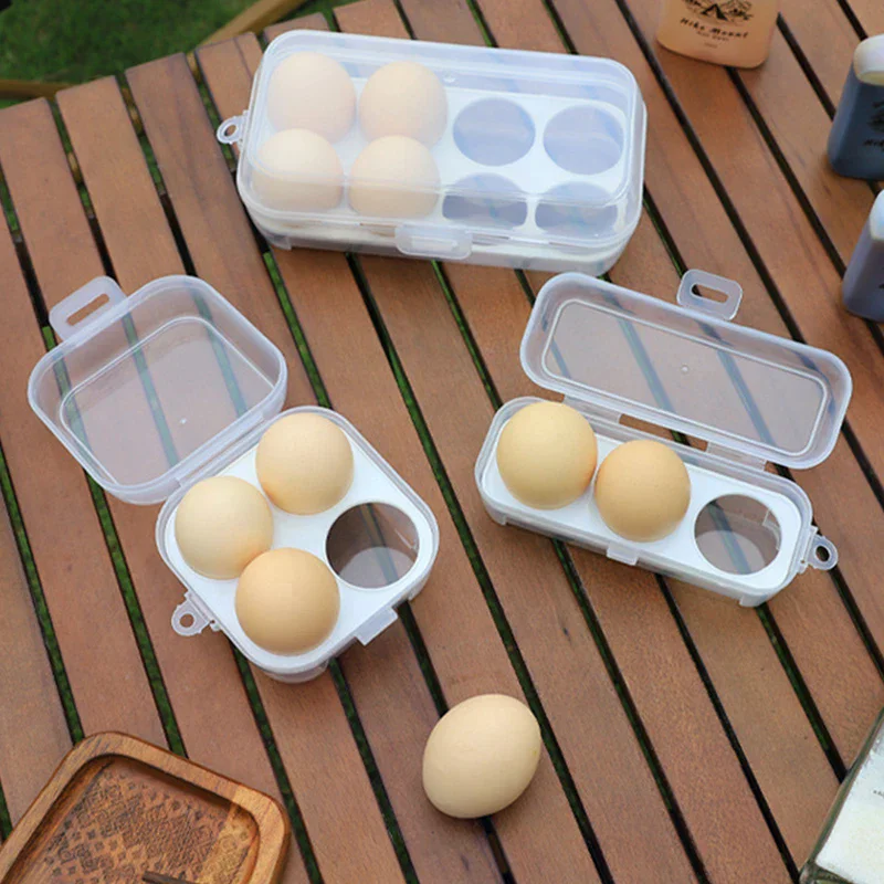 1PC 3/4/8 Grids Outdoor Portable Egg Carton Fall-Proof Storage Box Travel Shockproof Camping Breakproof Egg Tray Breakfast