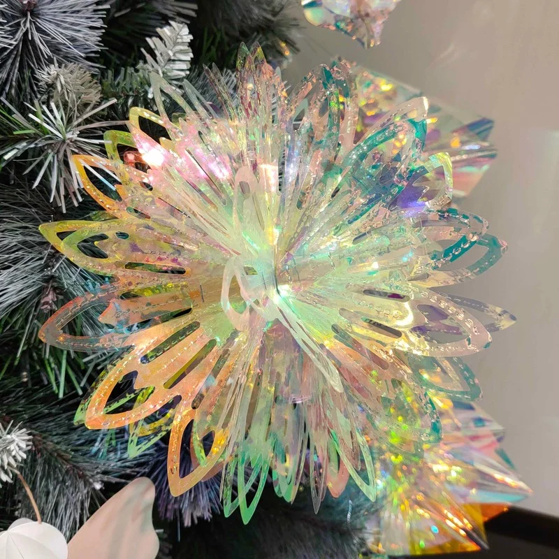 1PC 9-Inch Iridescent Flower Ball Ornament Foil Ceiling Decorative Hanging Decoration for Christmas Bridal Shower - Image 5