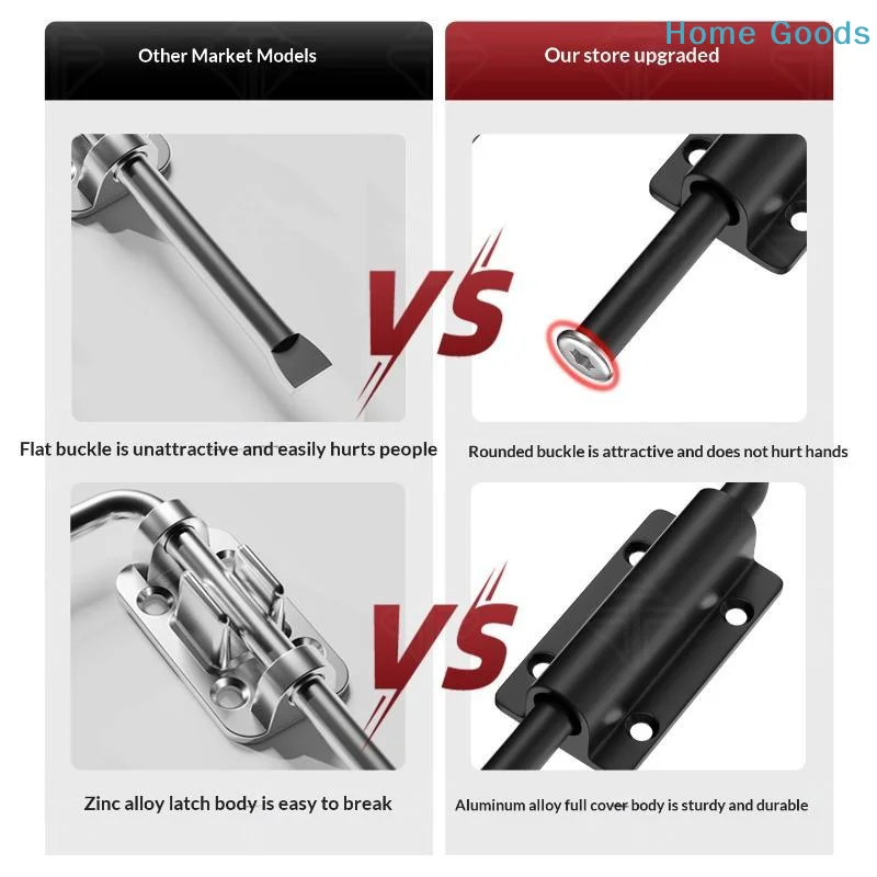 1PC Durable Aluminum Alloy Door Latch Lock 90/180 Degree Gate Latch Safety Anti-theft Buckle Door Bolts Door Buckle Hardware - Image 3