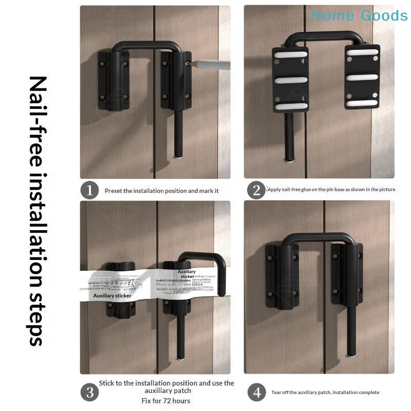 1PC Durable Aluminum Alloy Door Latch Lock 90/180 Degree Gate Latch Safety Anti-theft Buckle Door Bolts Door Buckle Hardware - Image 4