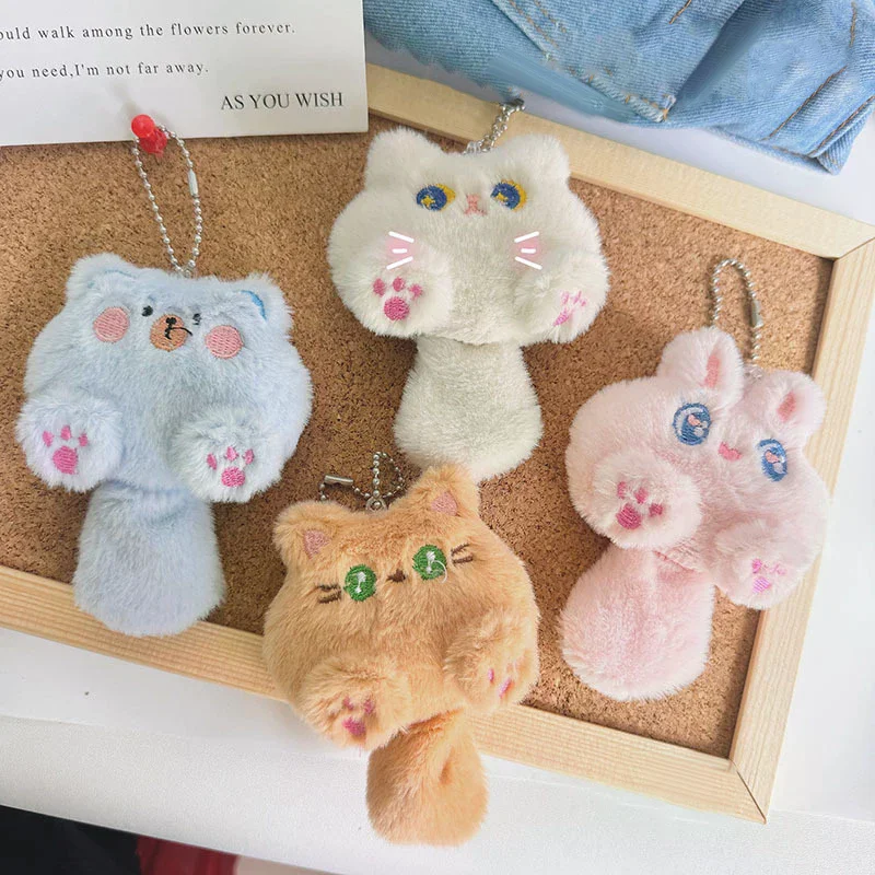1PC Fashion Cute Cartoon Cat Plush Toy Doll Keychain Fluffy Soft Stuffed Toy Backpack Bag Pendant Keyring Gift For Kids Friends - Image 2
