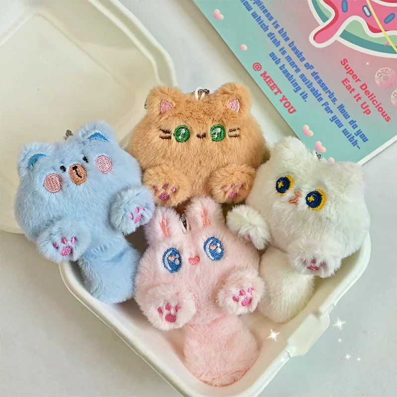 1PC Fashion Cute Cartoon Cat Plush Toy Doll Keychain Fluffy Soft Stuffed Toy Backpack Bag Pendant Keyring Gift For Kids Friends - Image 4