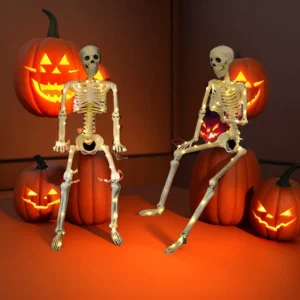 1PC Glowing and Non-glowing 40cm Joint Movable Simulation Skeleton for Halloween Ghost Festival Haunted House Outdoor Decoration