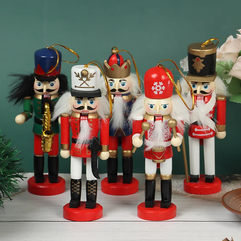 1PCS 6/12CM Nutcracker Puppet Soldier Pendant Christmas Decoration Mini Cartoons Soldiers Doll Desktop Ornament Home Decor
