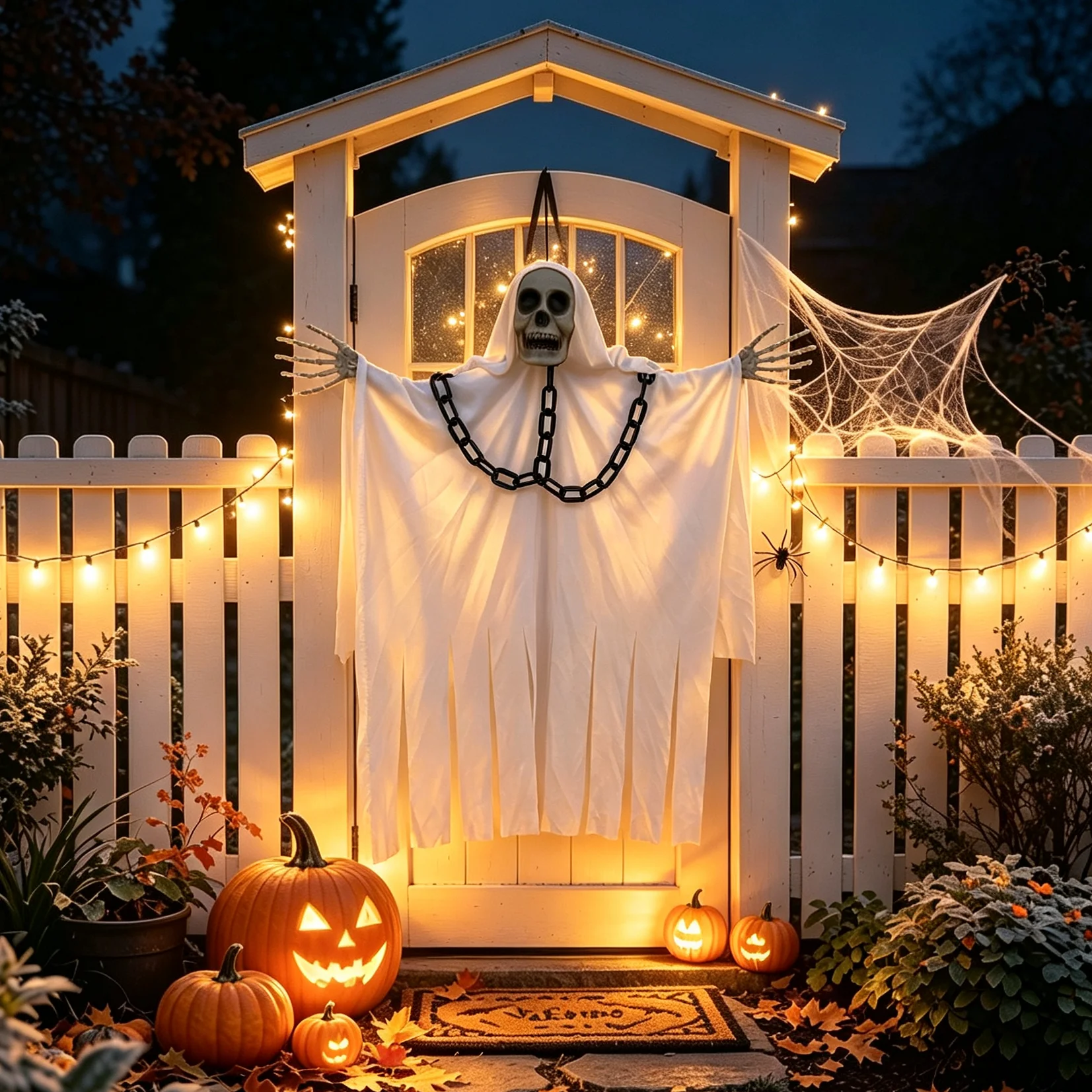 1PCS Halloween Hanging Skull Ghost Decor Skeleton Ghost Decoration Ghost Halloween decoration for Indoor Outdoor Use in Gardens - Image 5
