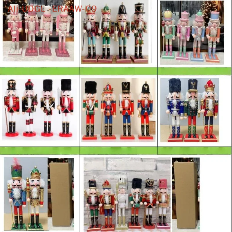 1Pc 30CM Cartoon Walnut Soldier Home Decoration Christmas Ornament Wooden Nutcracker Puppet Desktop Decor - Image 4