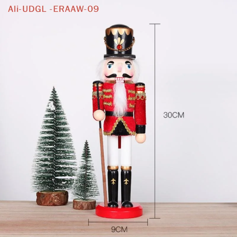 1Pc 30CM Cartoon Walnut Soldier Home Decoration Christmas Ornament Wooden Nutcracker Puppet Desktop Decor - Image 6