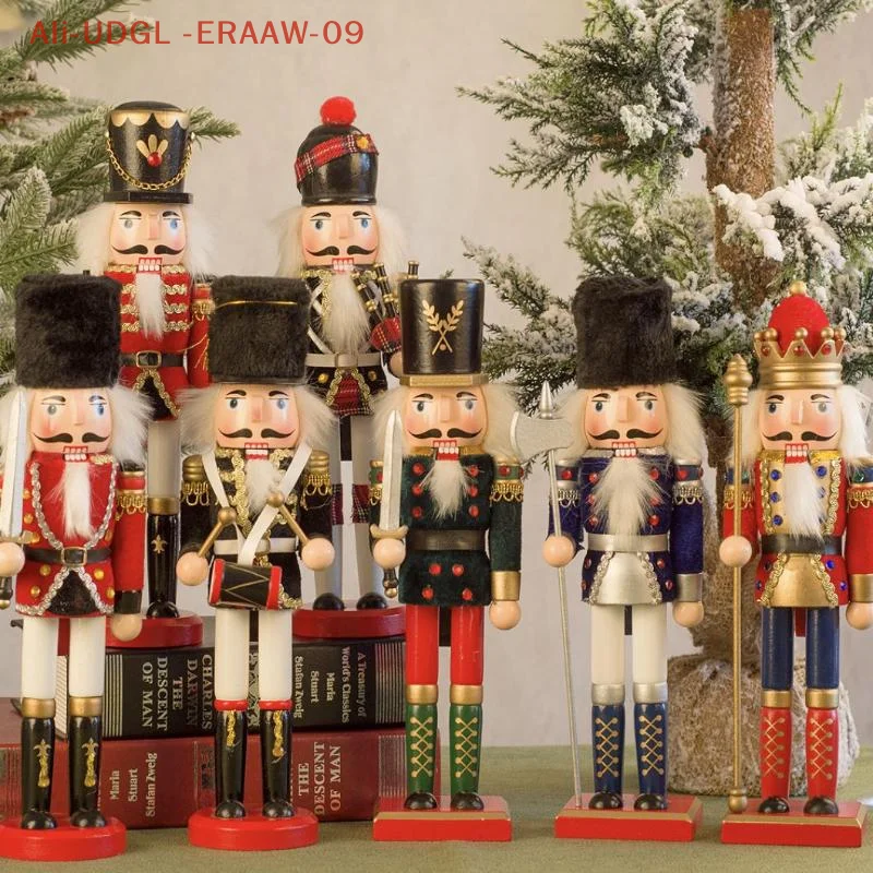 1Pc 30CM Cartoon Walnut Soldier Home Decoration Christmas Ornament Wooden Nutcracker Puppet Desktop Decor - Image 3