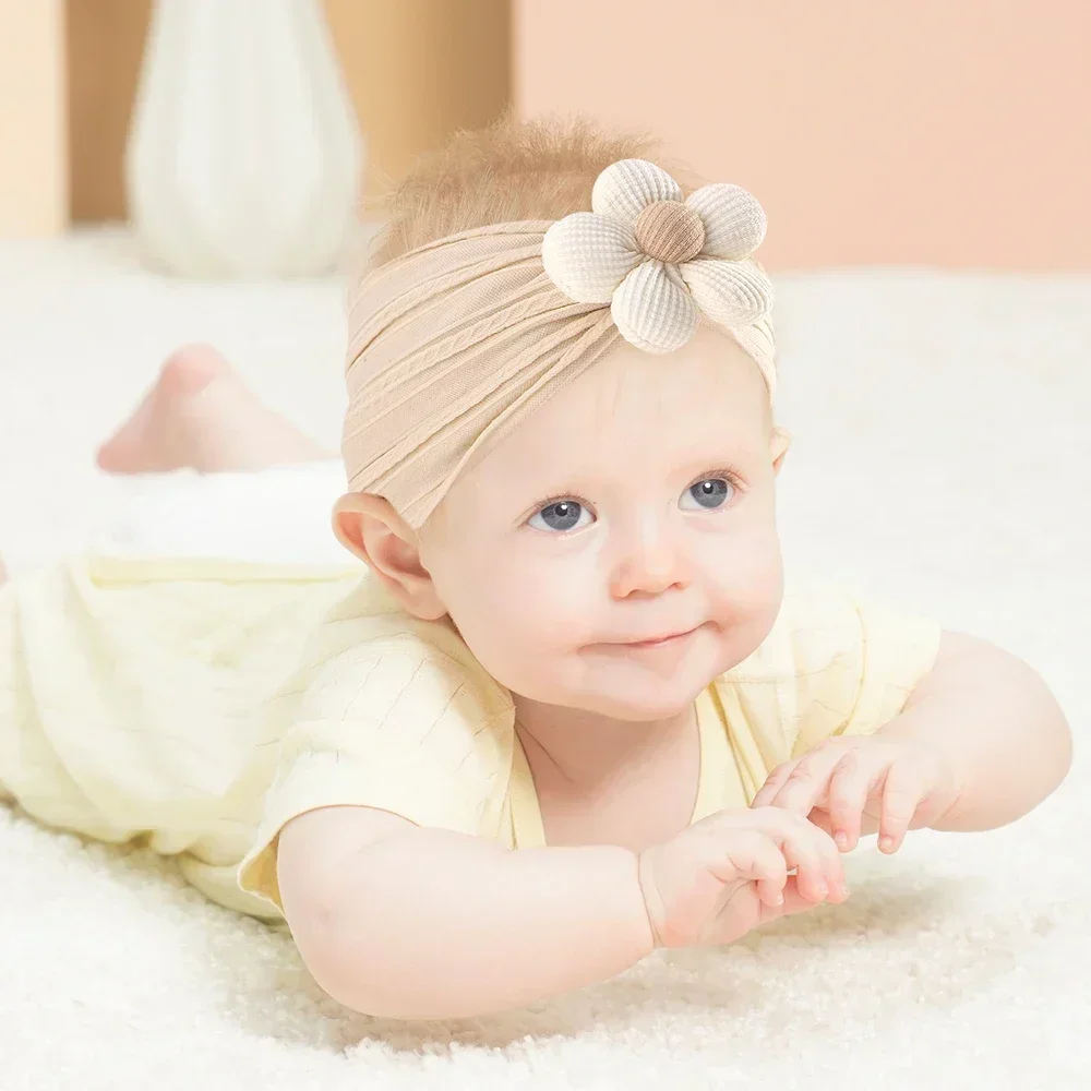 1Pc Baby Lace Headscarf Astique Suitable Newborn Girl Flower Headband Elastic Hairband Turban Soft Toddler Hair Accessories - Image 2