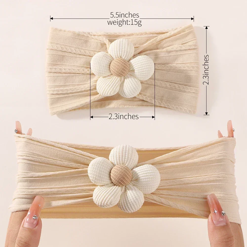 1Pc Baby Lace Headscarf Astique Suitable Newborn Girl Flower Headband Elastic Hairband Turban Soft Toddler Hair Accessories - Image 5