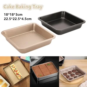 1Pc Carbon Steel Square Cake Baking Tray 6/8 Inch Non-Stick Toast Plate Pizza Cake Mold Baking Pan Bread Oven Bakeware