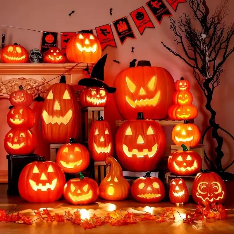 1Pc Decorative Pumpkin Halloween Props Lantern Decor Pumpkin Decoration Pumpkin Light Outdoor Halloween Decorationsation - Image 2