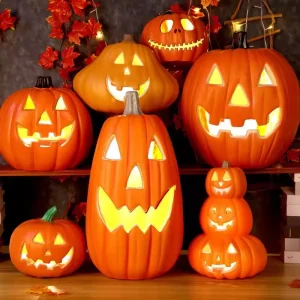 1Pc Decorative Pumpkin Halloween Props Lantern Decor Pumpkin Decoration Pumpkin Light Outdoor Halloween Decorationsation