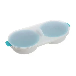 1Pc Microwave Eggs Poacher Double Cup Egg Boiler Non Stick Bottom Hot Spring Egg Mold Clear Water Lotus Egg Maker Kitchen Gadget
