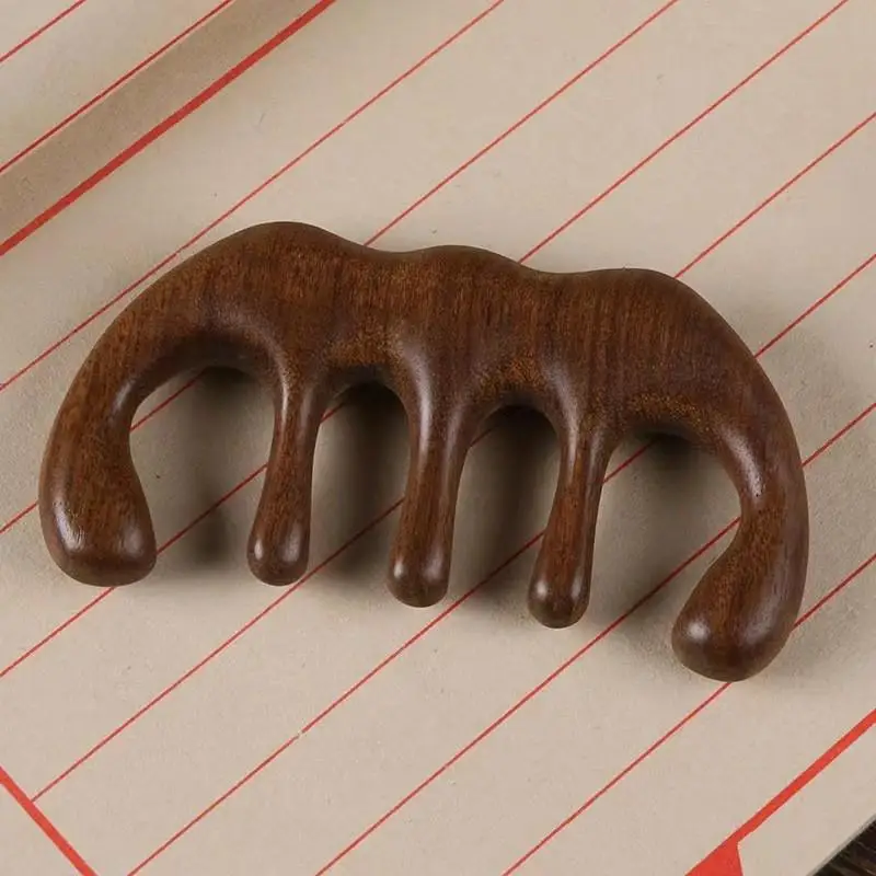 1Pc Wood Therapy Massage Comb Head Face Scalp Gua Sha Massager Natural Facial Sandalwood Wide Tooth Guasha Scraping Body Massage - Image 6