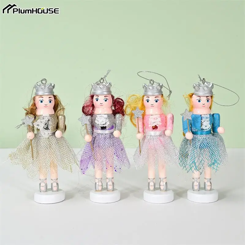 1Pc Wooden European Fashion Girl Nutcracker Soldier Desktop Crafts Ornament Nutcracker Puppet Doll Home Christmas Decoration - Image 2