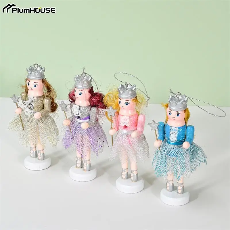 1Pc Wooden European Fashion Girl Nutcracker Soldier Desktop Crafts Ornament Nutcracker Puppet Doll Home Christmas Decoration - Image 3