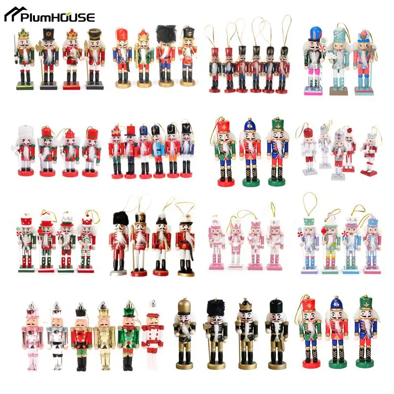 1Pc Wooden European Fashion Girl Nutcracker Soldier Desktop Crafts Ornament Nutcracker Puppet Doll Home Christmas Decoration