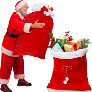 1Pcs 70-100cm Red Santa Backpack Christmas Eve Dinner New Year Carnival Party Gift Bag Candy Gift Bag Bundle Pocket Decoration