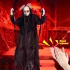 1Pcs Halloween Female Hanging Ghost Electric Swing Ghost Red Dress Glowing Sound Scary Party Props Ghost Festival Bar Decoration