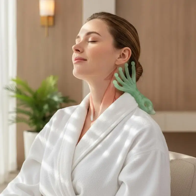 1Pcs Resin Five Claw Scalp Massage Comb Smooth Round Nodes Ergonomic Handle For Head Relaxation Full Body Massage Daily Use - Image 4