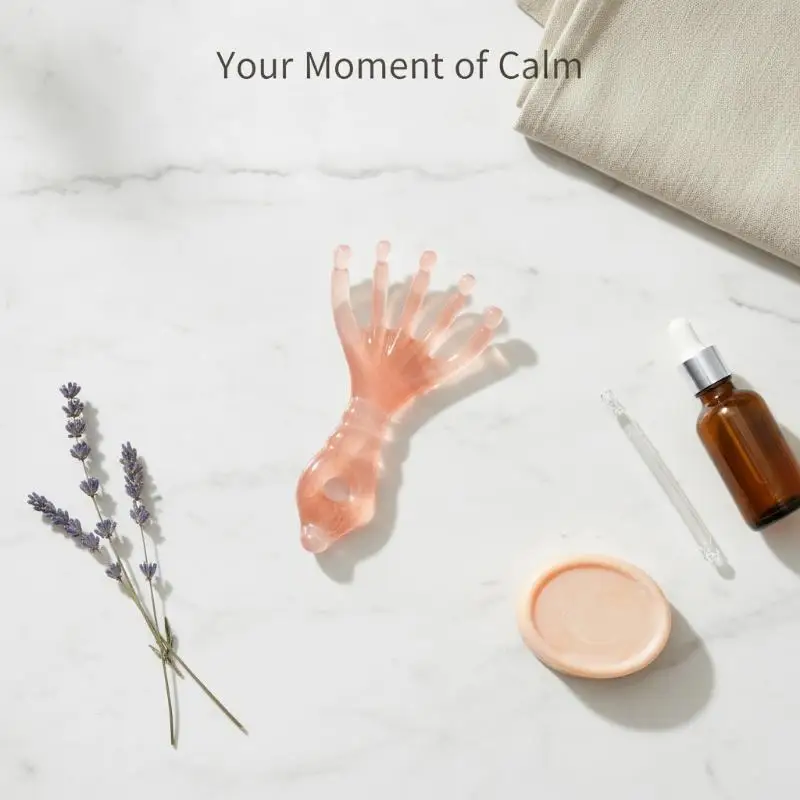 1Pcs Resin Five Claw Scalp Massage Comb Smooth Round Nodes Ergonomic Handle For Head Relaxation Full Body Massage Daily Use
