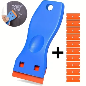 1Set Car Window Glass Clean Scraper Car Sticker Remover Plastic Razor Blade Label Clean Razor Glue Remover Cleaning Tools